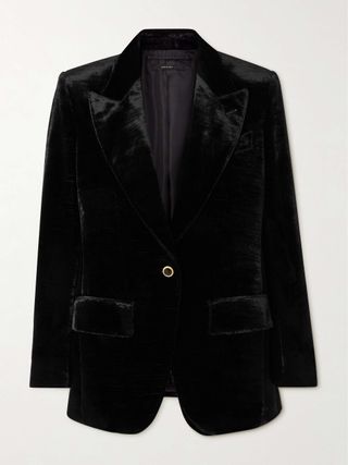 Wool-Blend Velvet Blazer