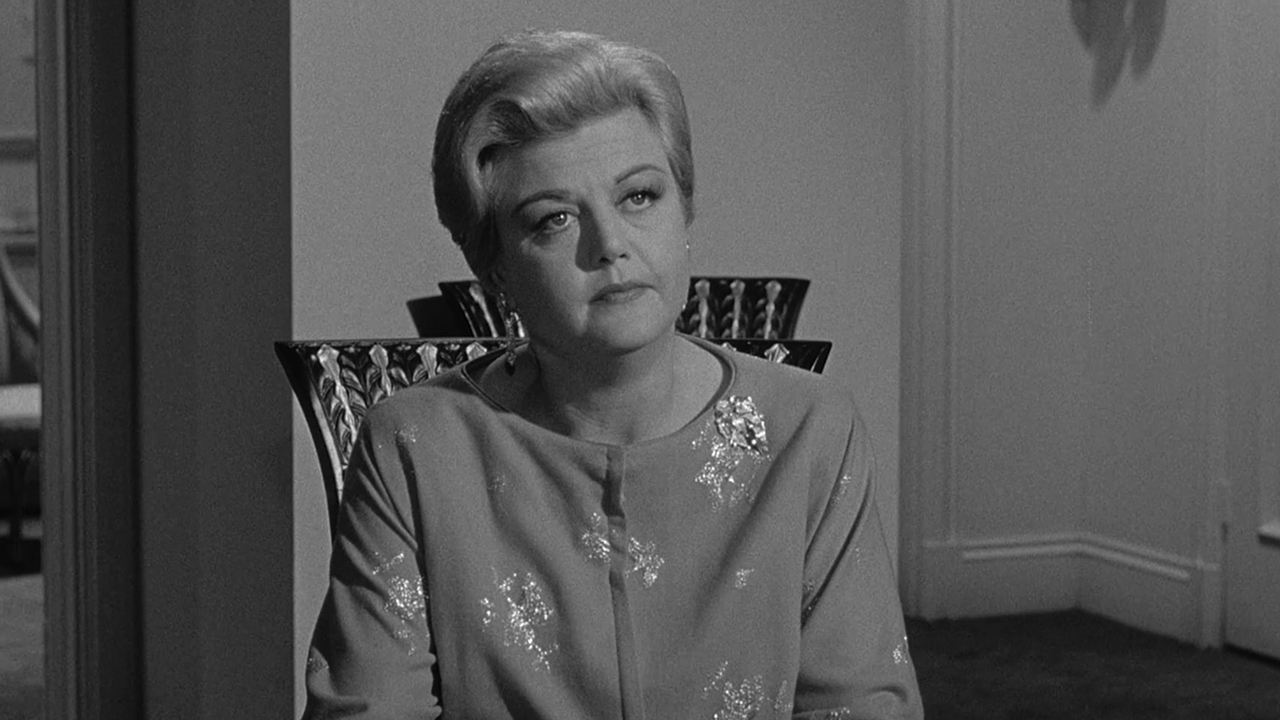 Angela Lansbury looking very serious in The Manchurian Candidate