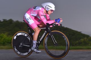 Gianluca Brambilla in the pink skin suit