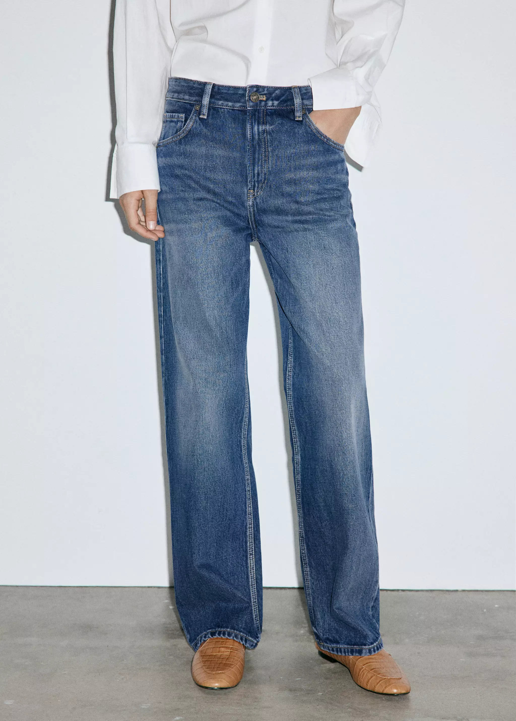 Miami Medium-Rise Straight-Fit Jeans - Women | Mango Usa