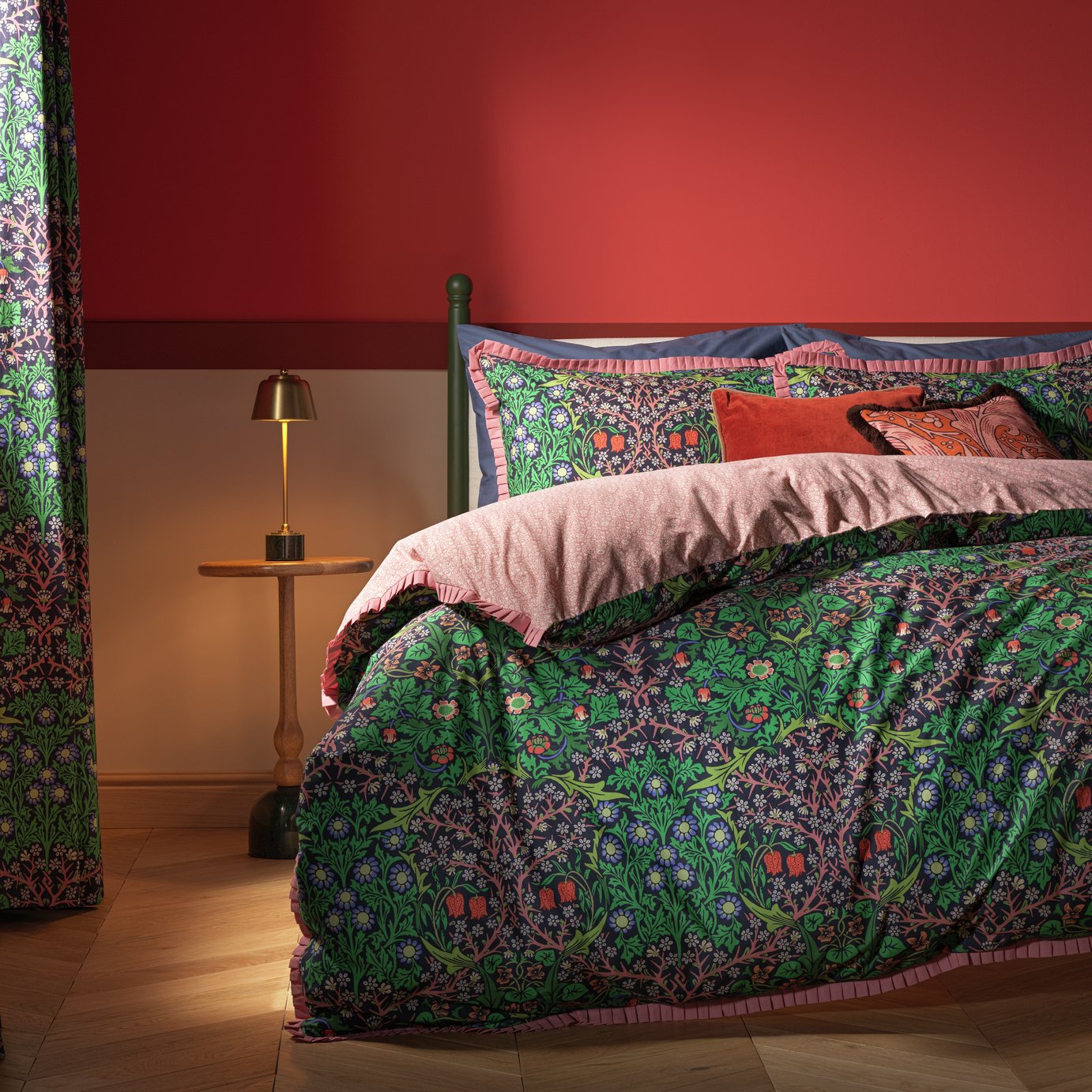 Habitat X Morris &amp;amp; Co. Cotton Blackthorn Bedding Set- Single