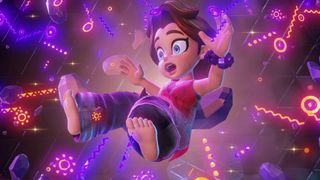 Donkey Kong Bananza purple rock exploding to reveal Pauline