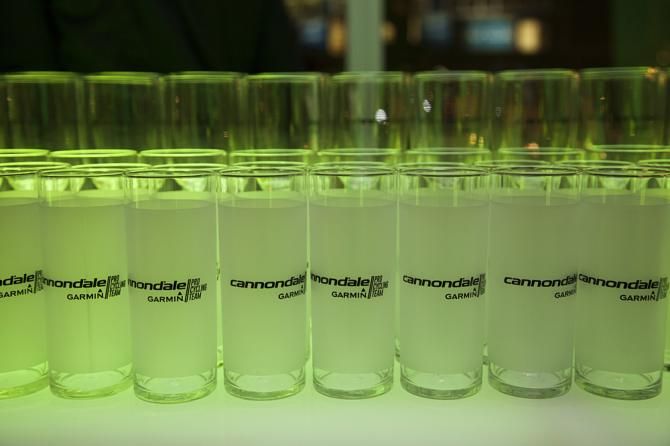 Cannondale-Garmin team launch offered a cocktail party for sponsors and guests