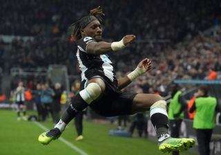 Allan Saint-Maximin celebrates for the hosts after putting Newcastle ahead