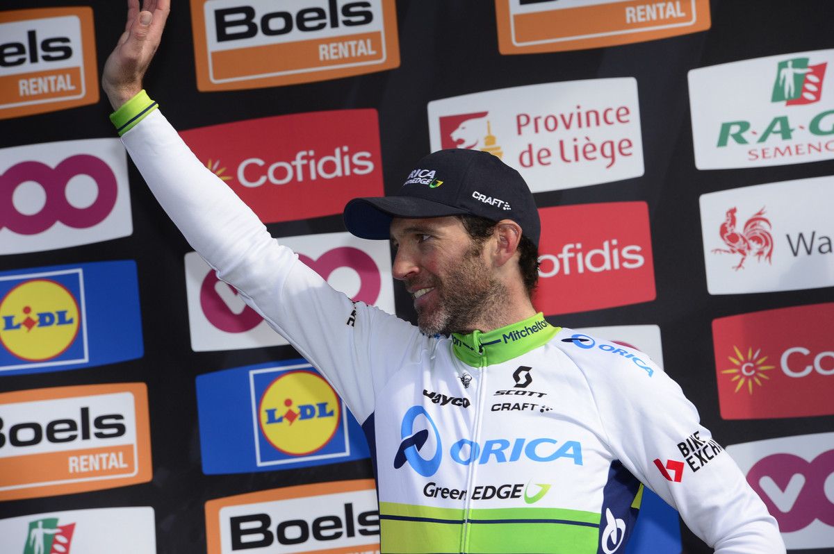 Michael Albasini (Orica-GreenEdge) on the podium