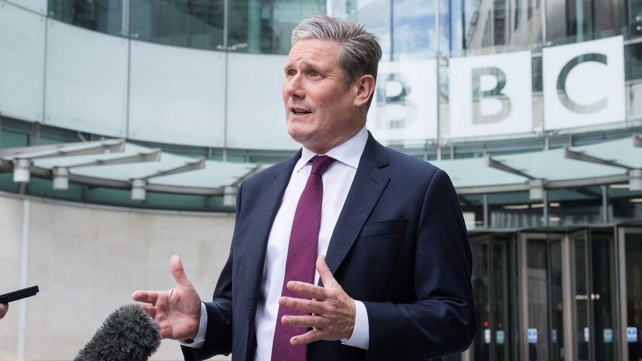 Keir Starmer outside the BBC