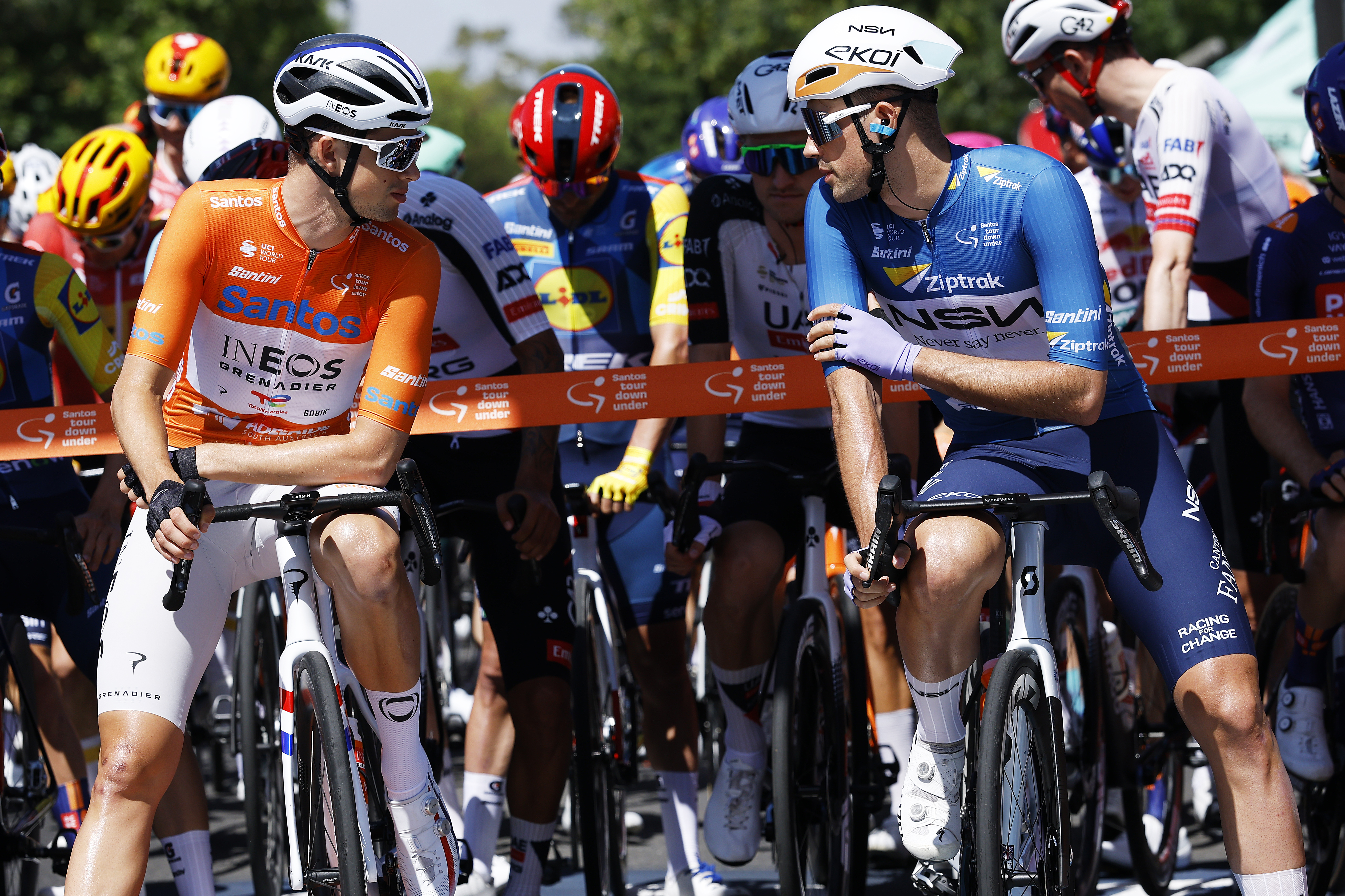 Sam Watson and Ethan Vernon at the Tour Down Under
