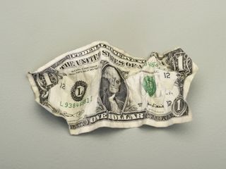 Picture of a crumpled dollar bill