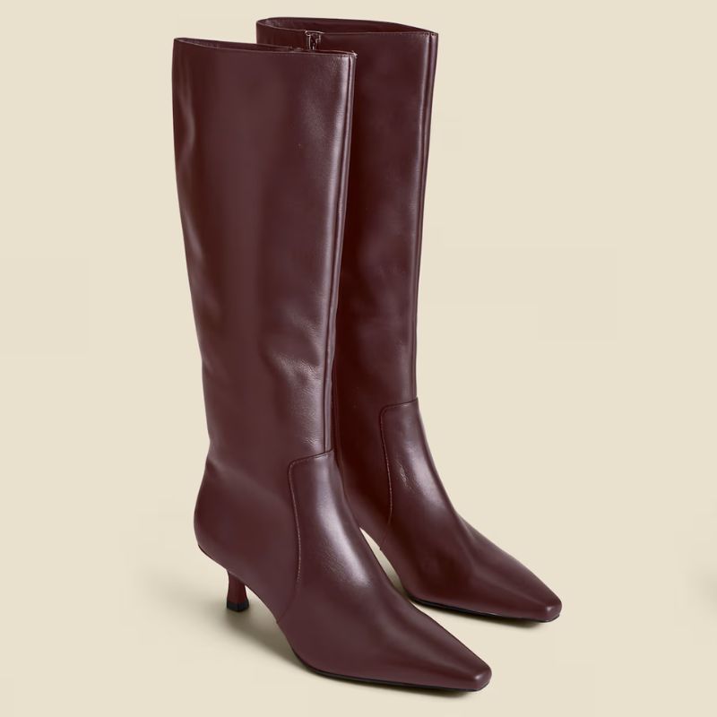 M&amp;amp;S burgundy knee high boots