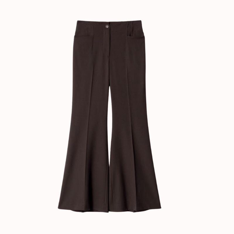 Image of brown flared trousers