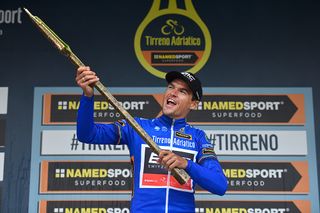 Greg Van Avermaet on the final Tirreno-Adriatico podium