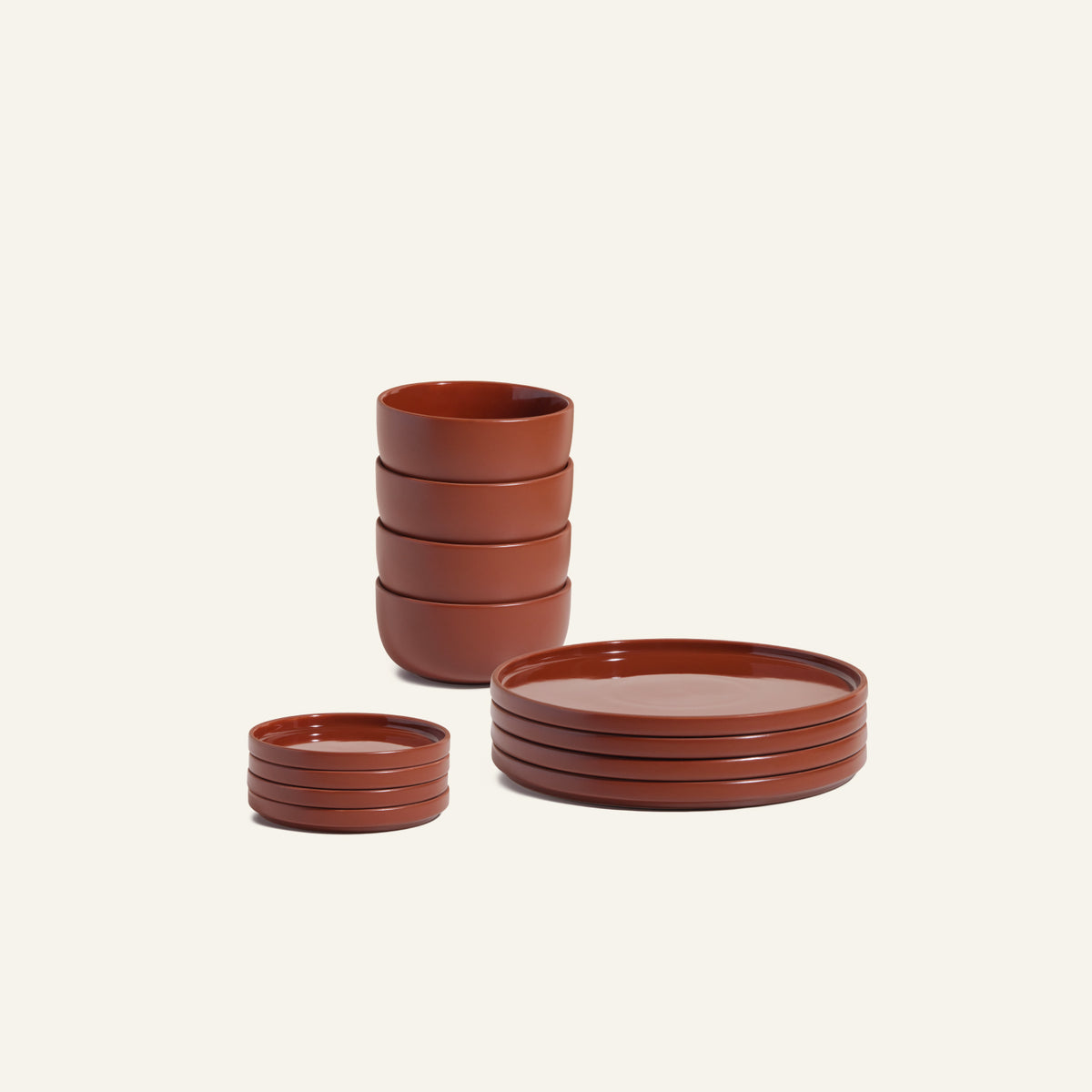 Plates &amp;amp; Bowls Set - Terracotta