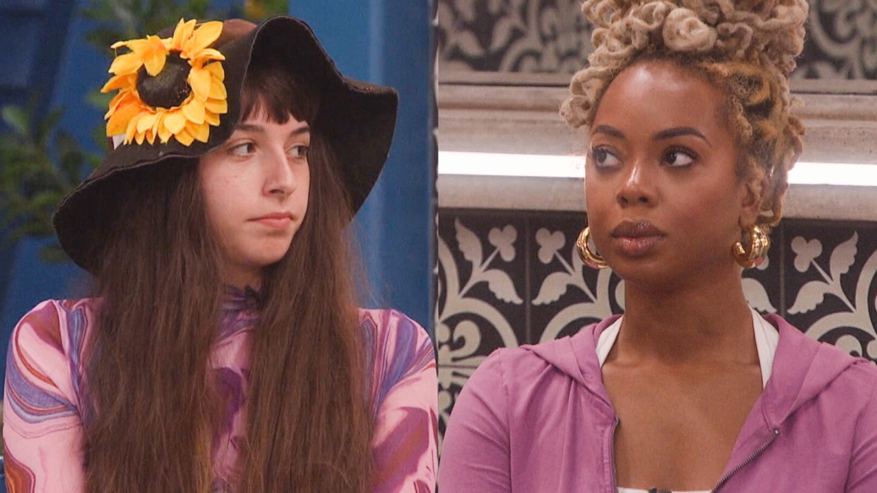Ava and Mickey split image in the Big Brother house