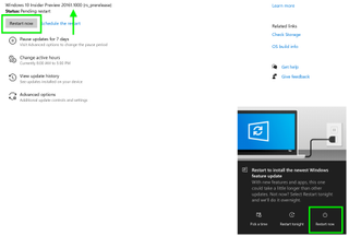 windows 10 new start menu how to - Click Restart now