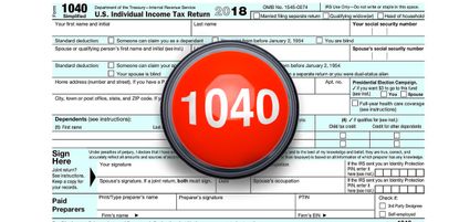 Tax form with easy button.