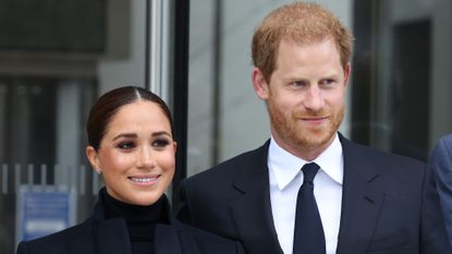 Meghan, Duchess of Sussex, and Prince Harry, Duke of Sussex, visit One World Observatory on September 23, 2021