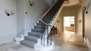 Georgian staircase with stair runner