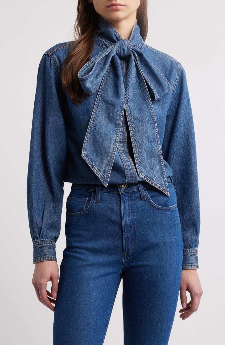 Secretário Cotton Blend Denim Top