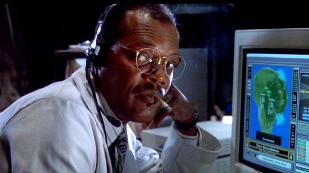Samuel L. Jackson in Jurassic Park.