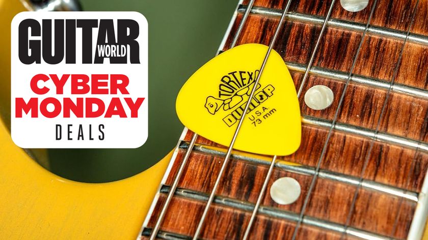 Dunlop Tortex pick on guitar