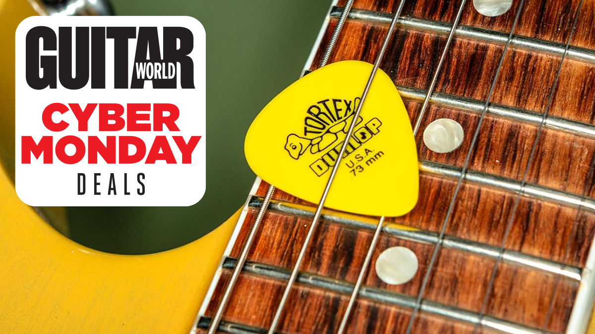 Dunlop Tortex pick on guitar