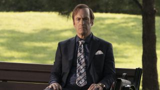 Jimmy on a park bench in Better Call Saul