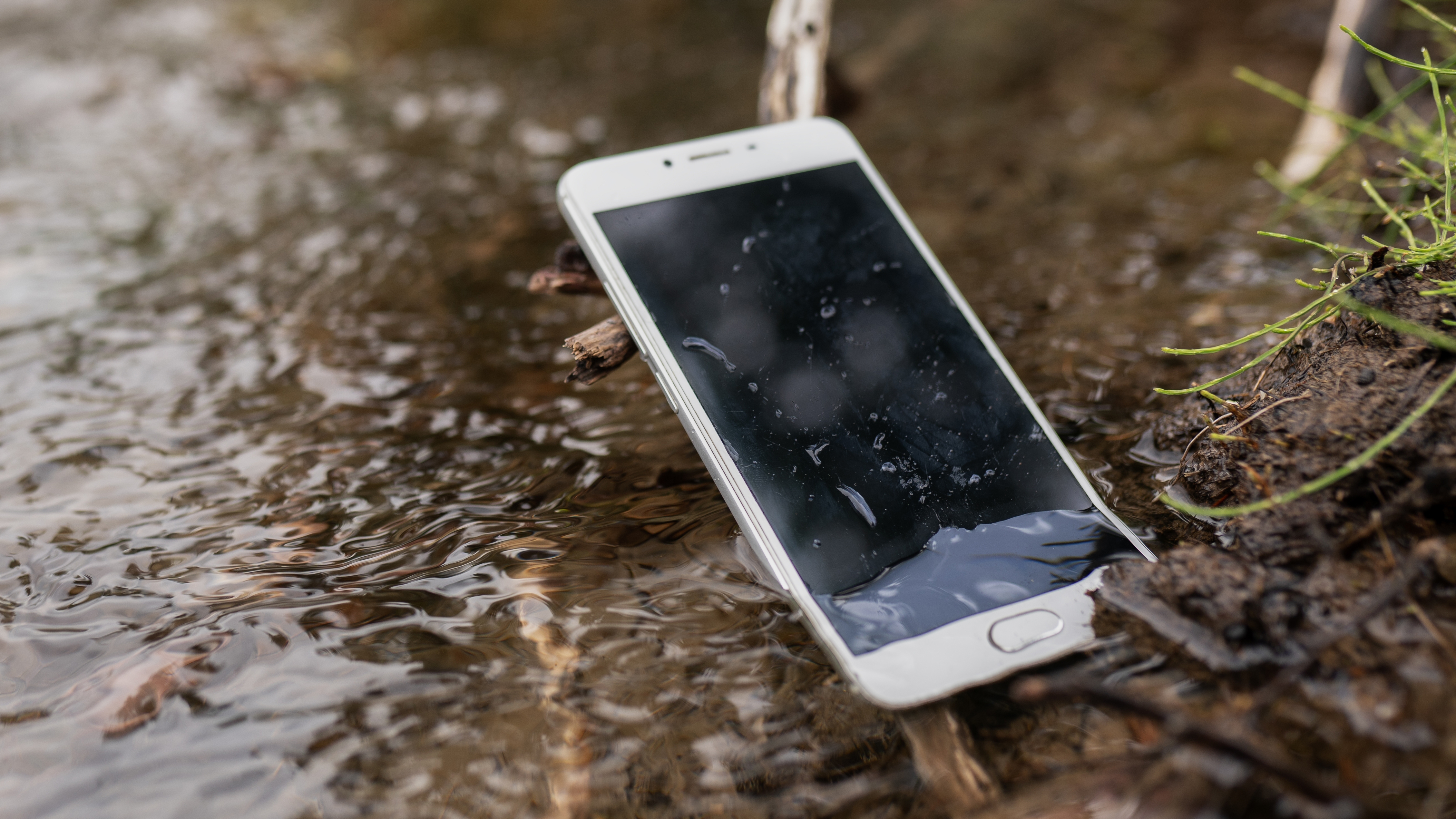 A phone in a river
