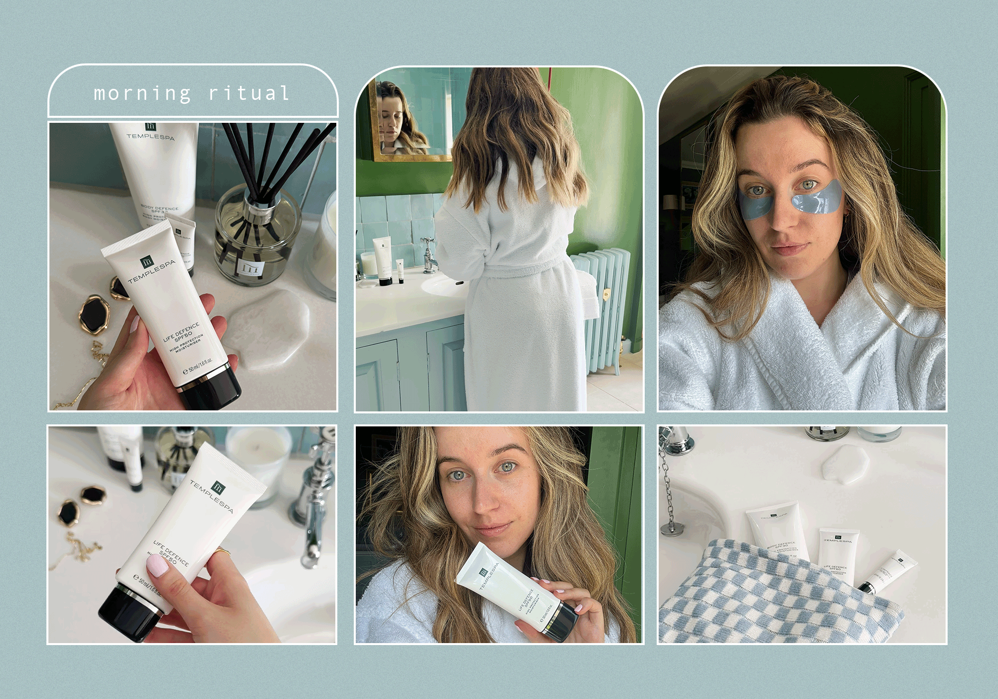 Junior beauty editor Grace Lindsay using Templespa SPF products