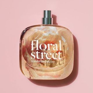 A bottle of the Wonderland Peony fragrance by Floral Street