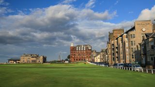 The approach to the green on the 18th hole at The Old Course, St Andrews