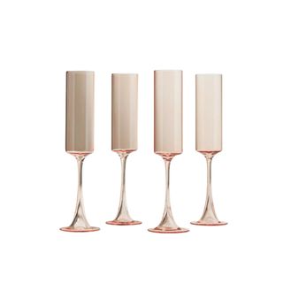 Set of 4 Morgan Flutes in Pink from Anthropologie