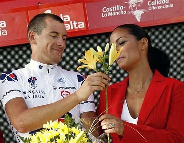Stage winner Anthony Roux (Fran&ccedil;aise des Jeux) on the podium