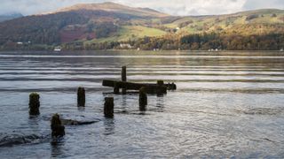 Lake Windermere with sunken jetty