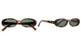 rectangular shaped tortoiseshell framed sunglasses