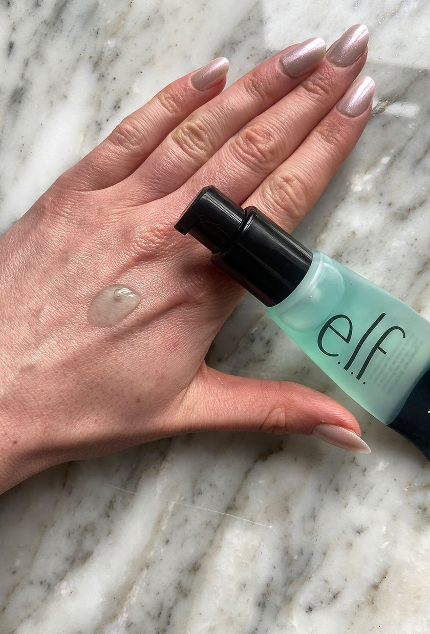 Elf Power Grip Primer swatched on hand