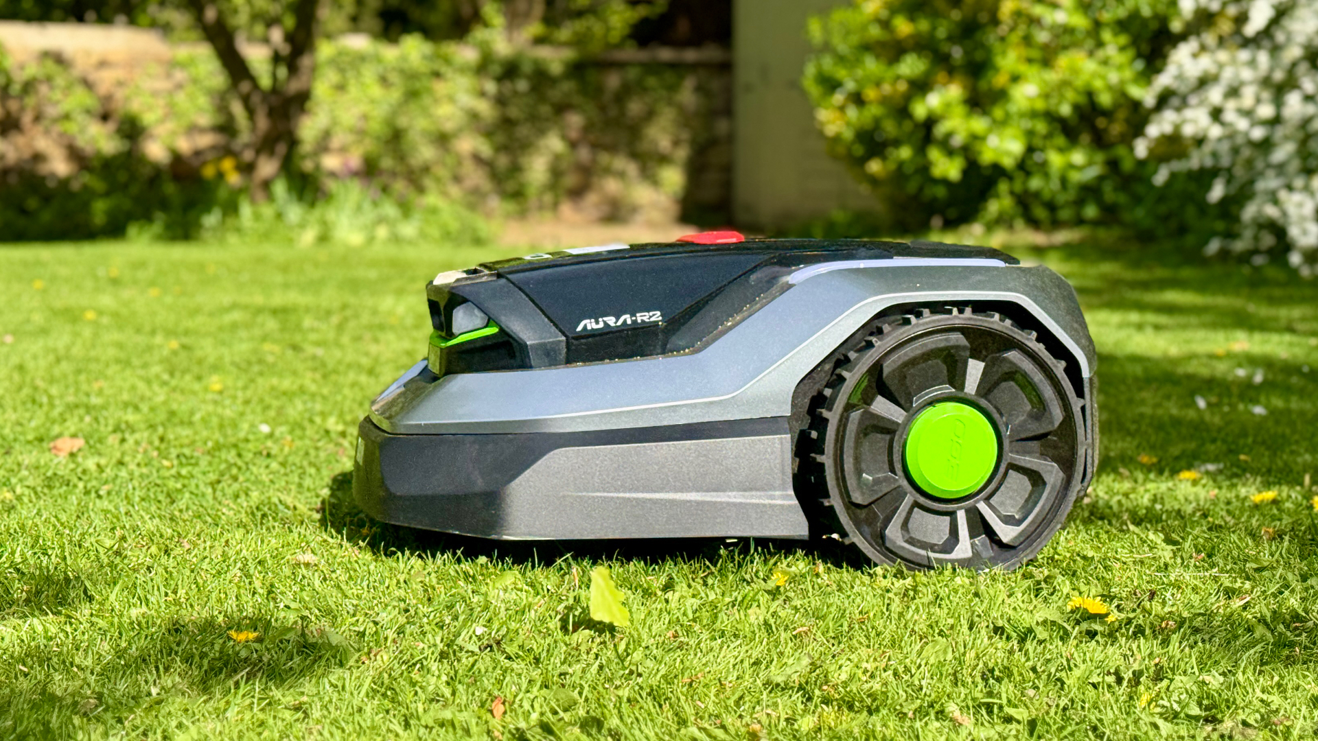 EGO AURA-R2 robot mower on my lawn full test