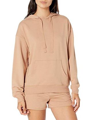 The Drop Women's Remi Loose French Terry Long Sleeve Hoodie Sweatshirt, Praline, S