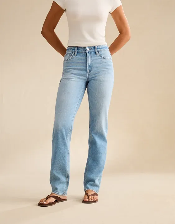 Ae Super High-Waisted Straight Jean