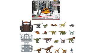 Jurassic World Dominion Holiday Advent Calendar with 24-Day Countdown, Daily Surprise Gifts Include Mini Toy Dinosaurs, Mini Human Figures and Accessories