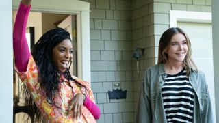 (L to R) Jessica Williams as Gaby and Christa Miller as Liz in Shrinking on Apple TV Plus