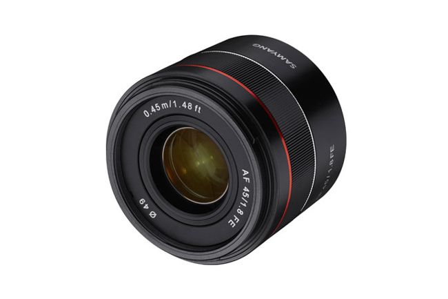 Rokinon AF 45mm F1.8 FE. Image credit: Rokinon