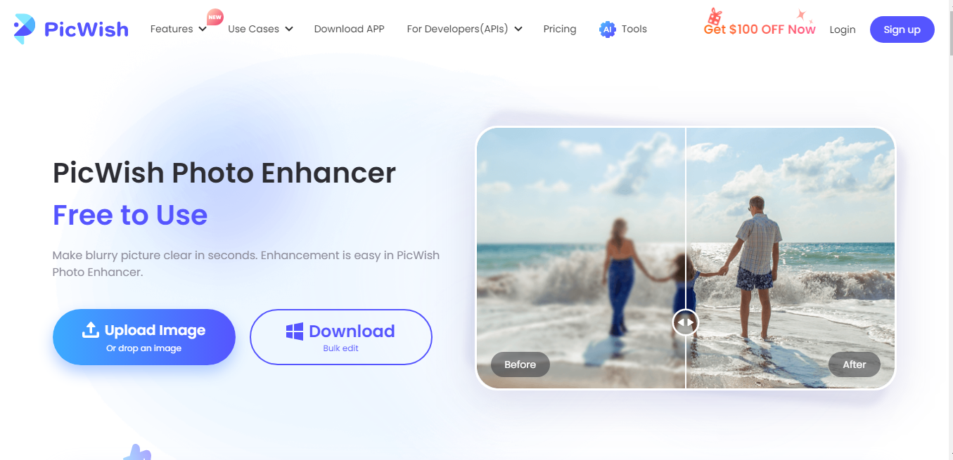 Website screenshot for PicWish