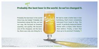 Carlsberg rebrand with explanatory text