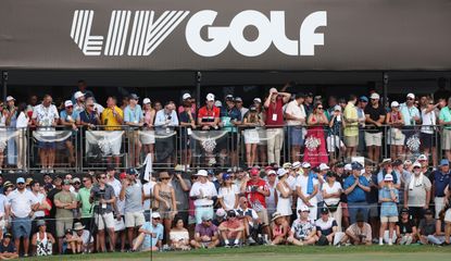 LIV Golf banner behind the green