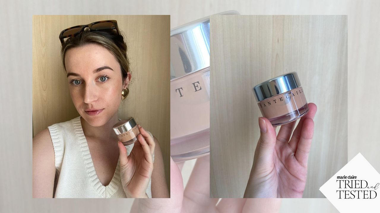 Grace Lindsay testing the Chantecaille Future Skin Foundation