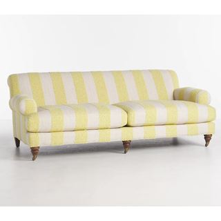 yellow striped sofa