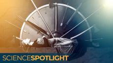 an illustration of a woman lying down in a grave with weapons behind her