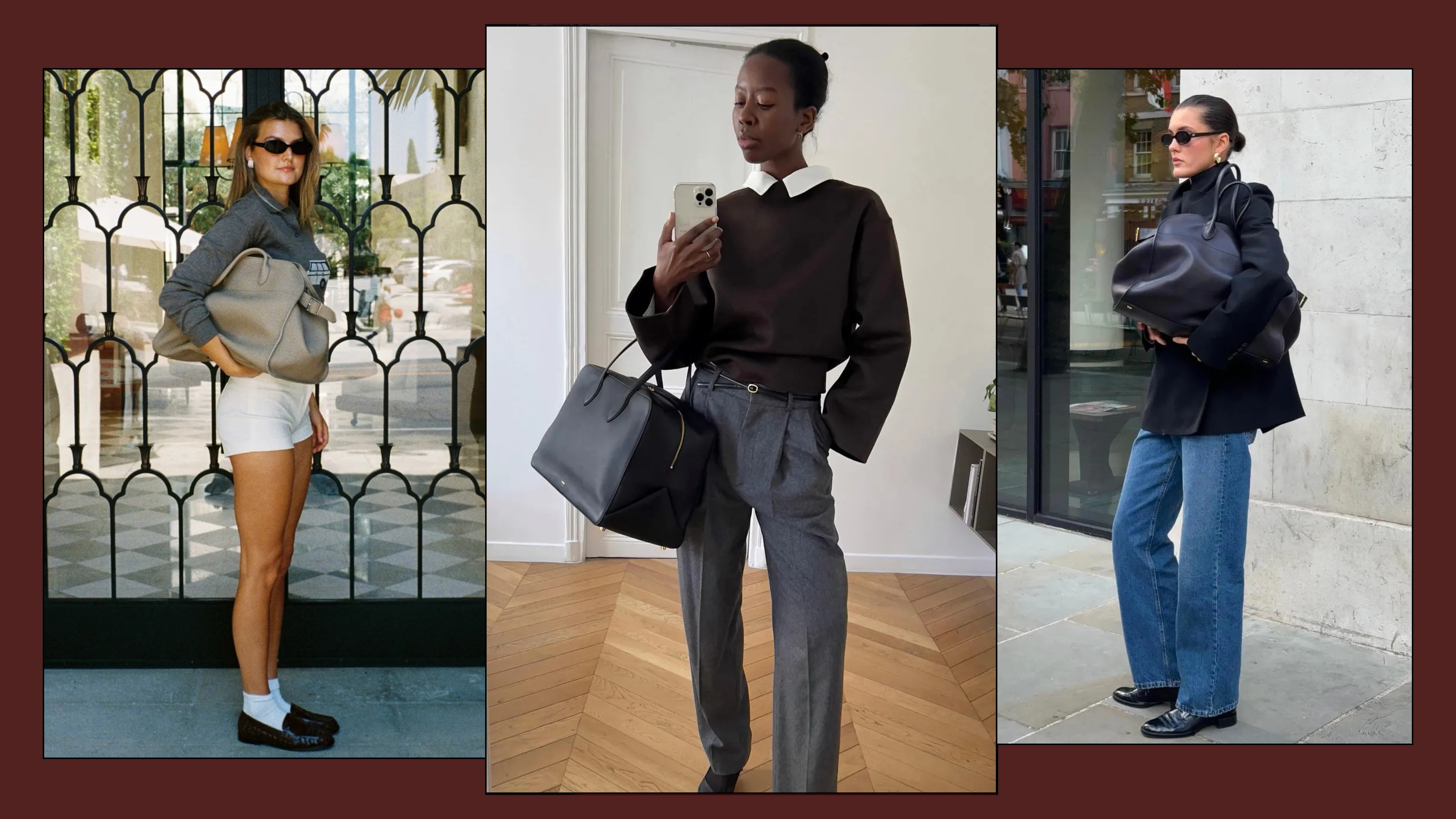 Women wear bowling bags
