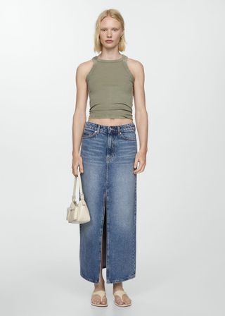 Long Denim Skirt - Women