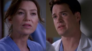 Ellen Pompeo and T.R. Knight on Grey's Anatomy.